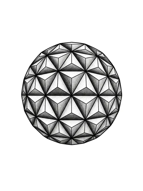 Black and grey 3D abstract tattoo design