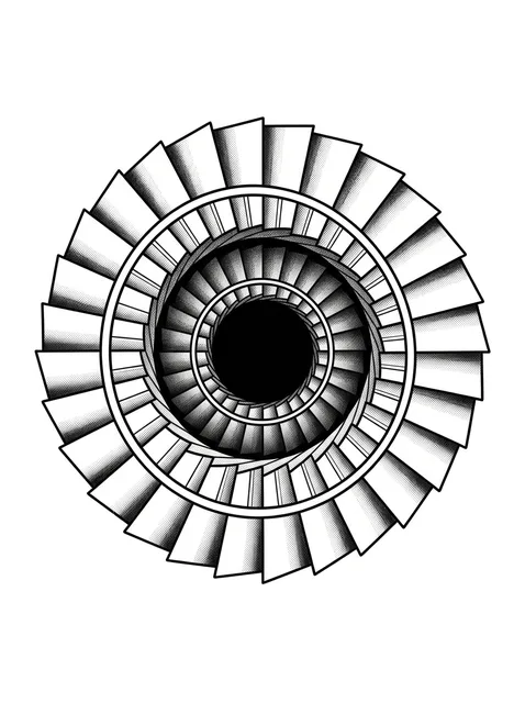 Black and grey 3D abstract tattoo design