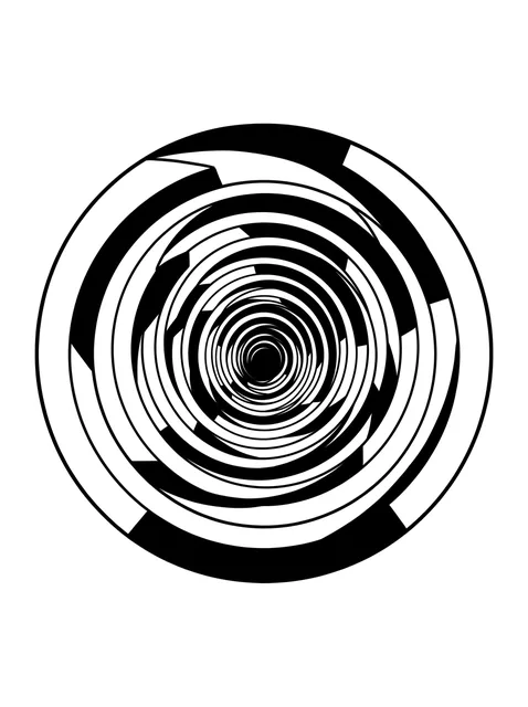 Black and white 3D abstract tattoo design