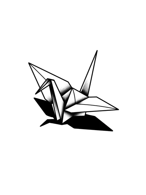 Black and white 3D bird tattoo design