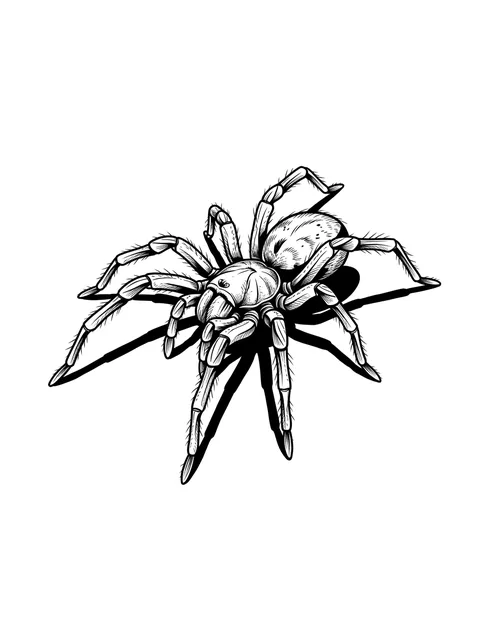 Black and grey 3D spider tattoo design