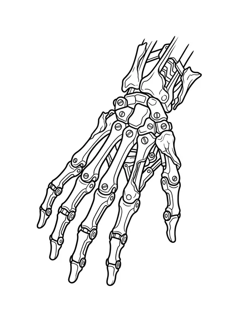 biomechanical skeleton hand tattoo design
