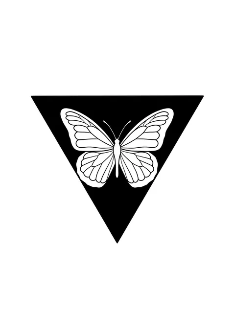 Black and white blackout butterfly tattoo design