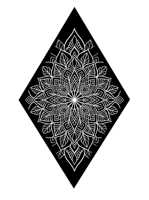 Black and white blackout mandala tattoo design