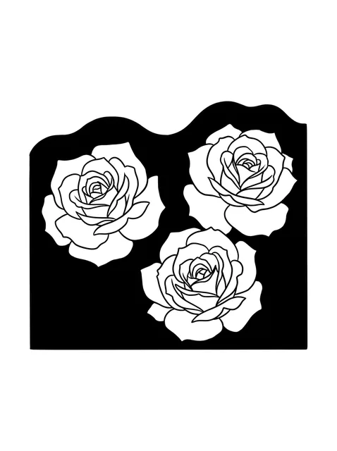 Black and white blackout rose tattoo design
