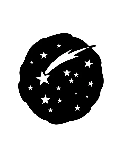 Black and white blackout star tattoo design: a slightly uneven edge
