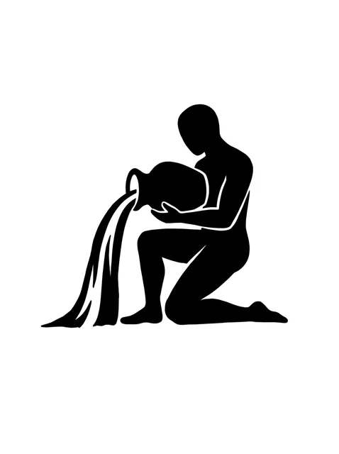 Black and white blackwork aquarius tattoo design