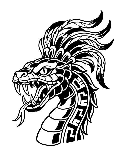 blackwork aztec tattoo design