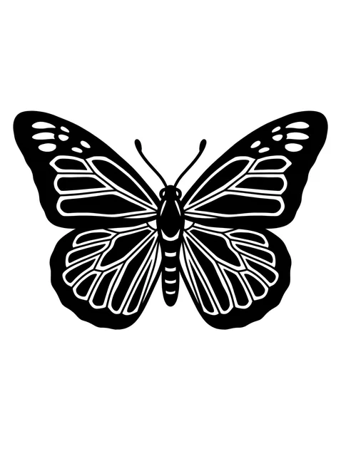 Black and white blackwork butterfly tattoo design