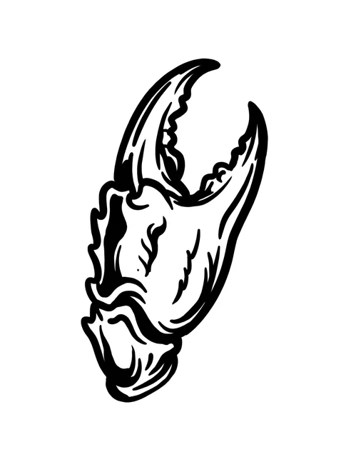 Black and white blackwork claw and cancer sign tattoo design