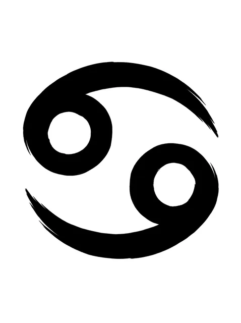 Black and white blackwork cancer sign tattoo design