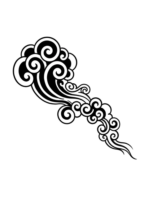 blackwork cloud tattoo design