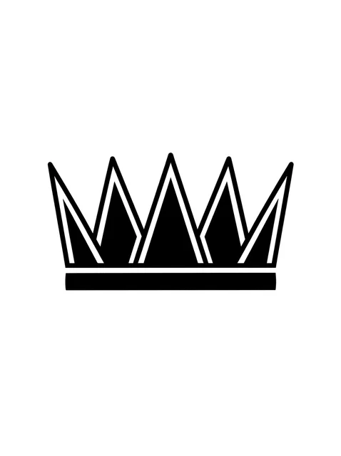 Black and white blackwork crown tattoo design