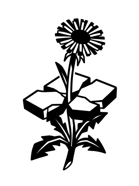 blackwork dandelion tattoo design