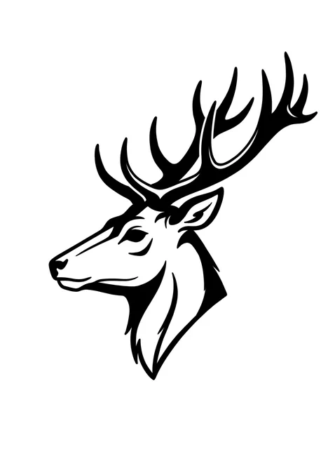 blackwork deer tattoo design