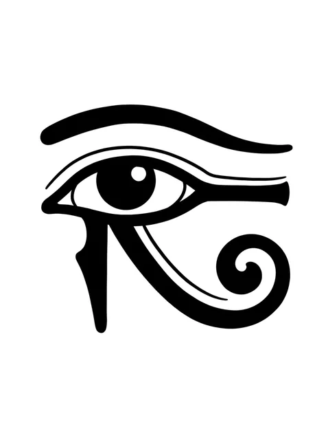 Black and white blackwork egyptian and eye of horus tattoo design
