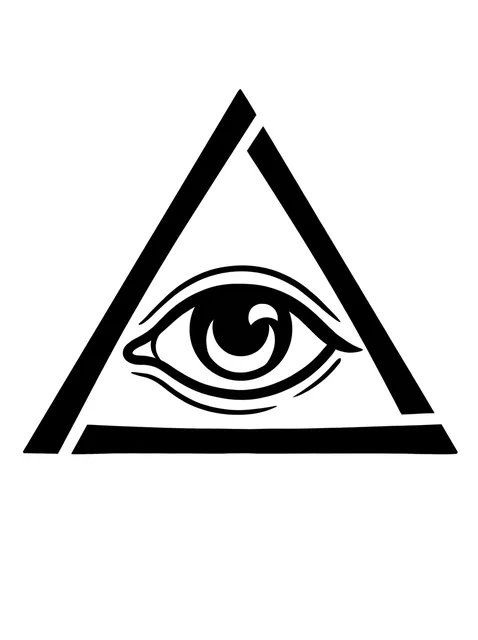Black and white blackwork eye tattoo design: the Eye of Providence
