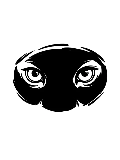 Black and white blackwork eye tattoo design