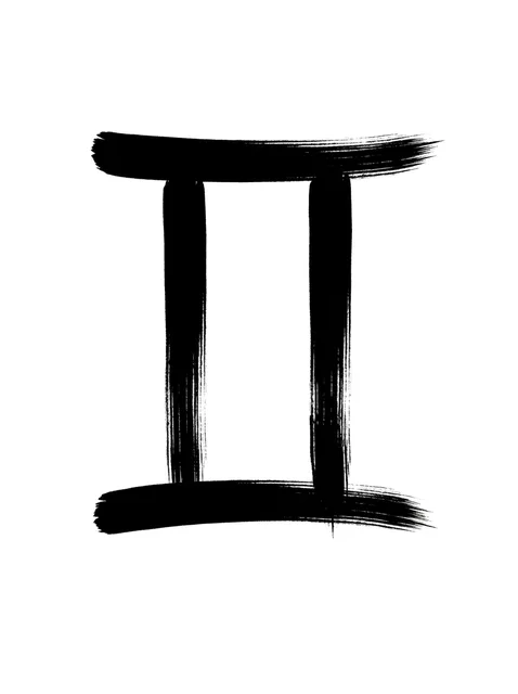 Black and white blackwork gemini tattoo design