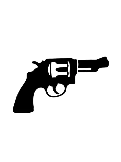 Black and white blackwork gun tattoo design