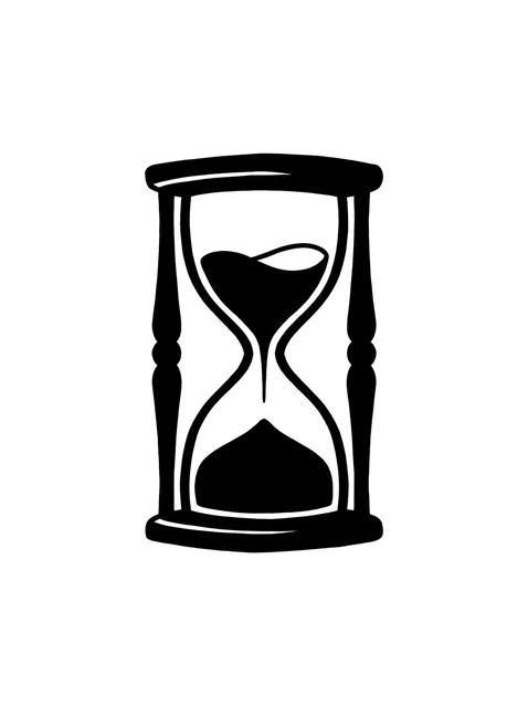 Black and white blackwork hourglass tattoo design: a classic hourglass