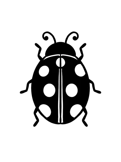 Black and white blackwork ladybug tattoo design