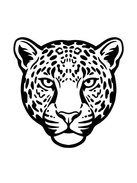 Black and white blackwork leopard tattoo design