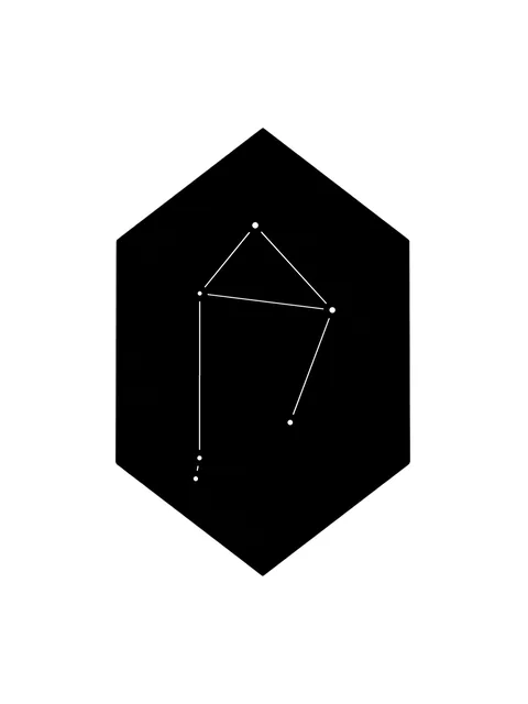 Black and white blackwork libra and constellation tattoo design
