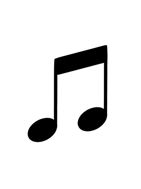 blackwork music note tattoo design