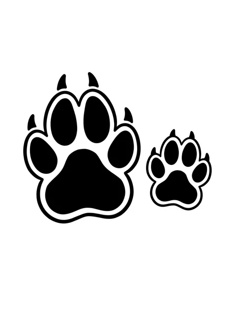 Black and white blackwork paw tattoo design