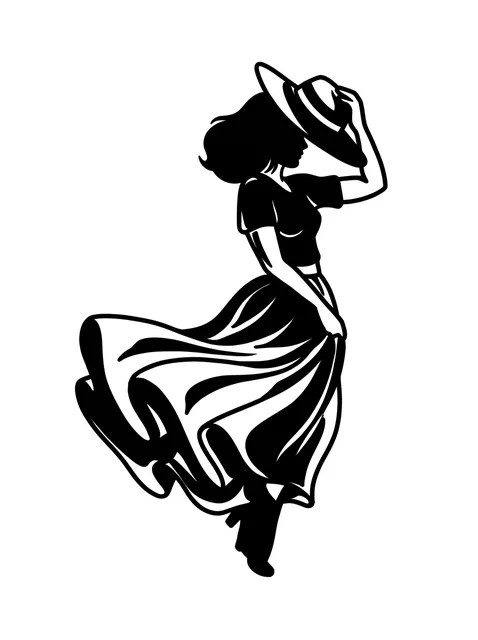 Black and white blackwork pin up tattoo design