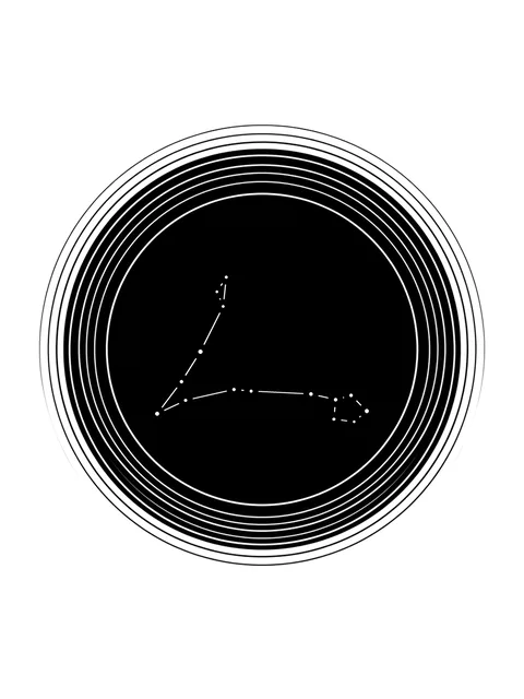 Tattoo-Vorlage mit dem Sternzeichen Fische und einem Sternbild, Stil: Blackwork, in Schwarz-Grau