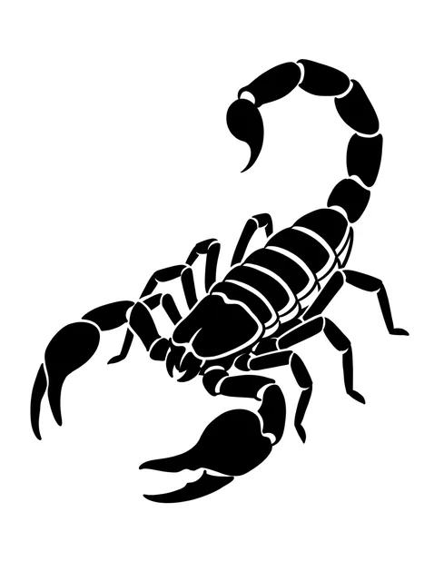 Black and white blackwork scorpion tattoo design
