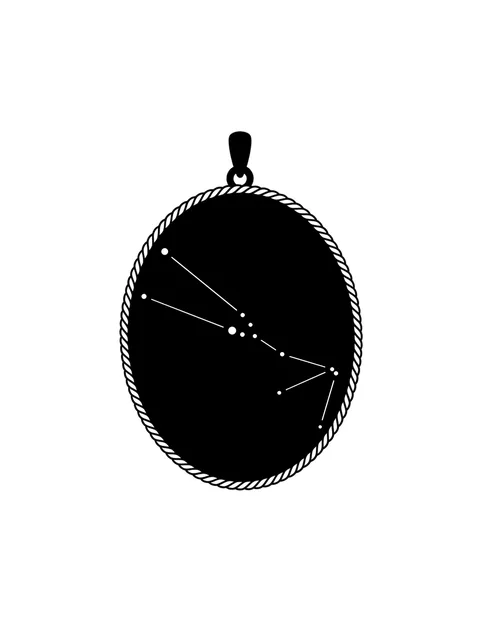 Black and white blackwork taurus and constellation tattoo design