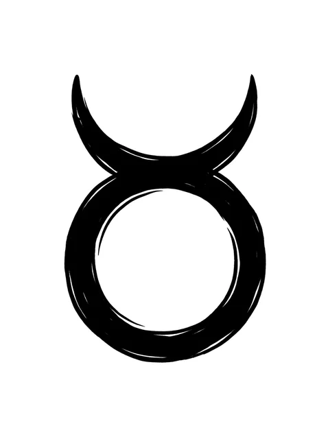 Black and white blackwork taurus tattoo design