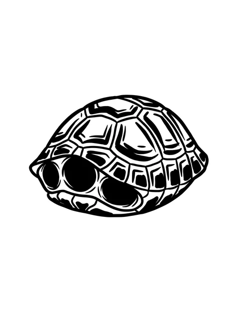 Black and white blackwork turtle tattoo design: a turtle shell