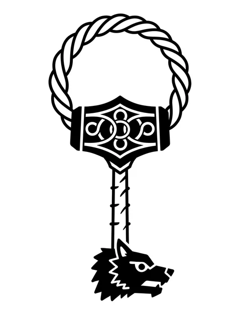 blackwork viking tattoo design