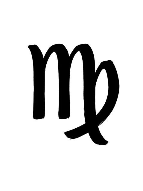 Black and white blackwork virgo tattoo design