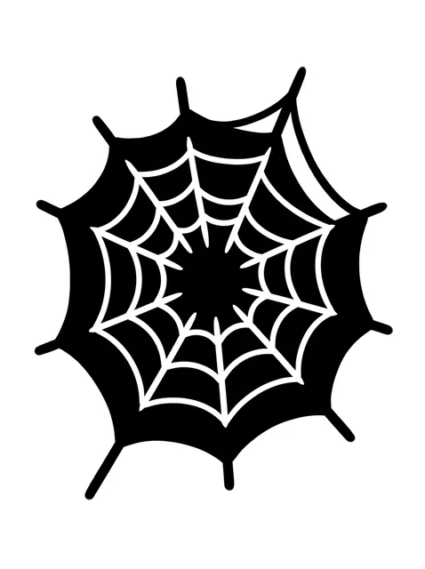 Black and white blackwork web tattoo design: a classic spider web