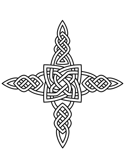 celtic Cross tattoo design, black and grey
