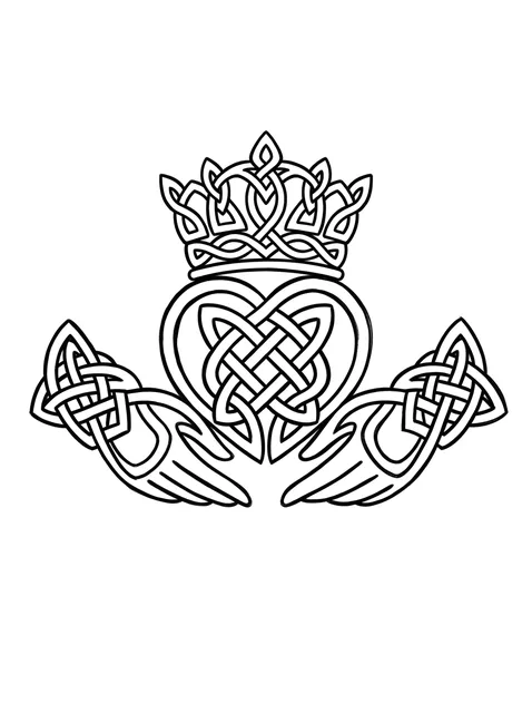 Black and grey celtic heart and hand tattoo design