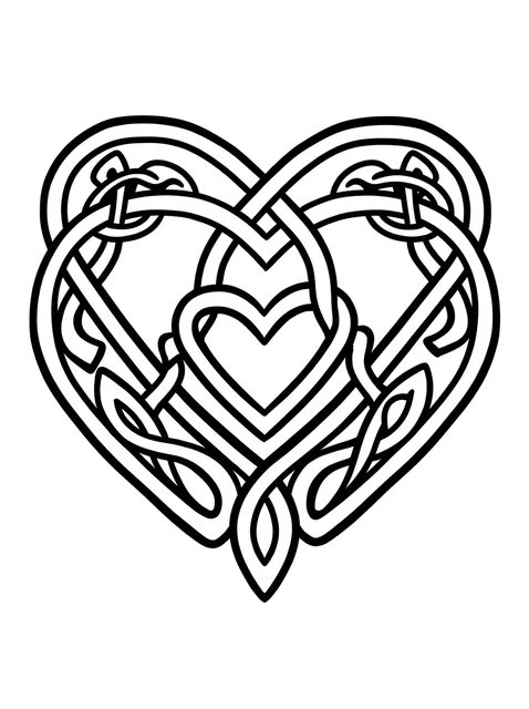 celtic Heart tattoo design, black and grey