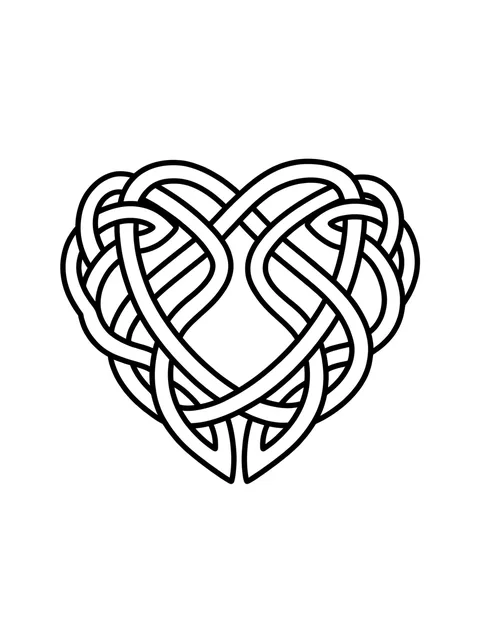 celtic Heart tattoo design, black and grey