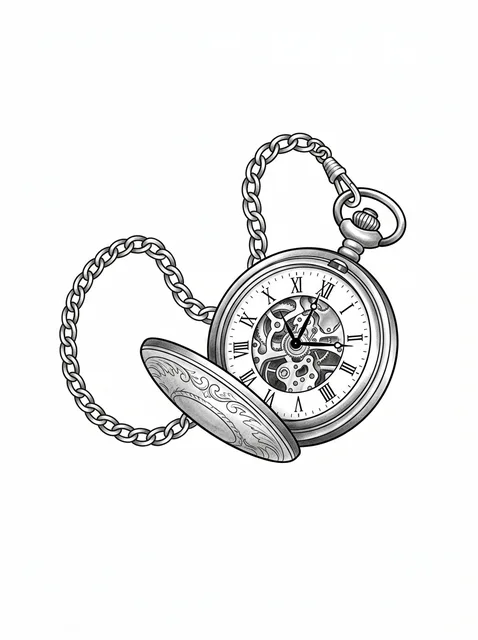 Black and grey chicano clock tattoo design