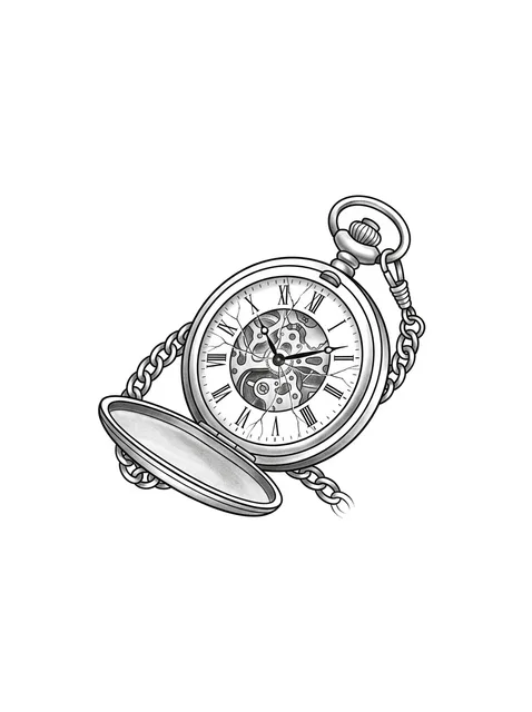Black and grey chicano clock tattoo design