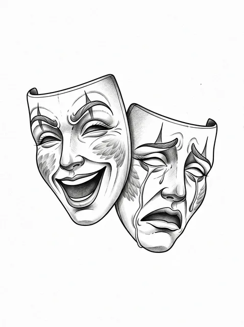 Black and grey chicano clown tattoo design