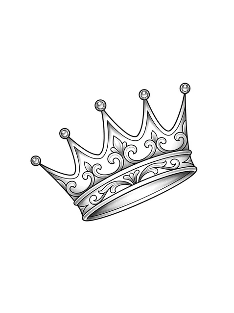 Black and grey chicano crown tattoo design