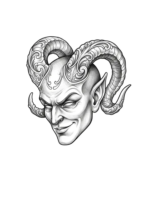 Black and grey chicano demon tattoo design