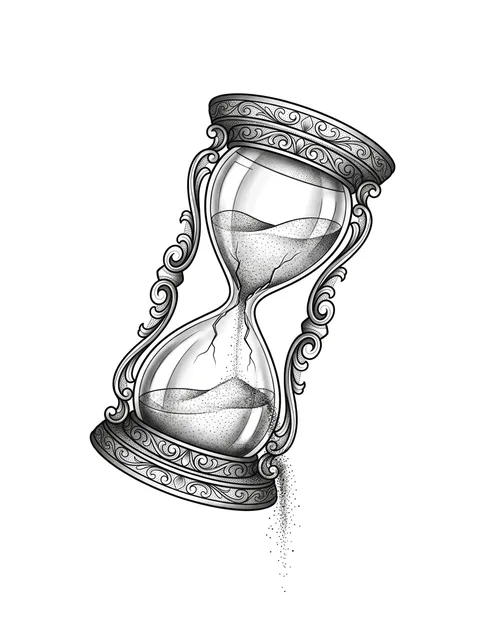 Black and grey chicano hourglass tattoo design