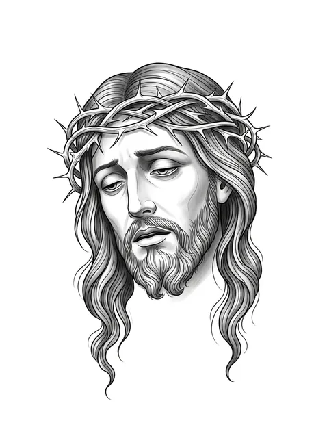 Black and grey chicano jesus tattoo design